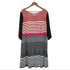 Triste Dress Size 3X Striped Multicolor‎ Fit Flare